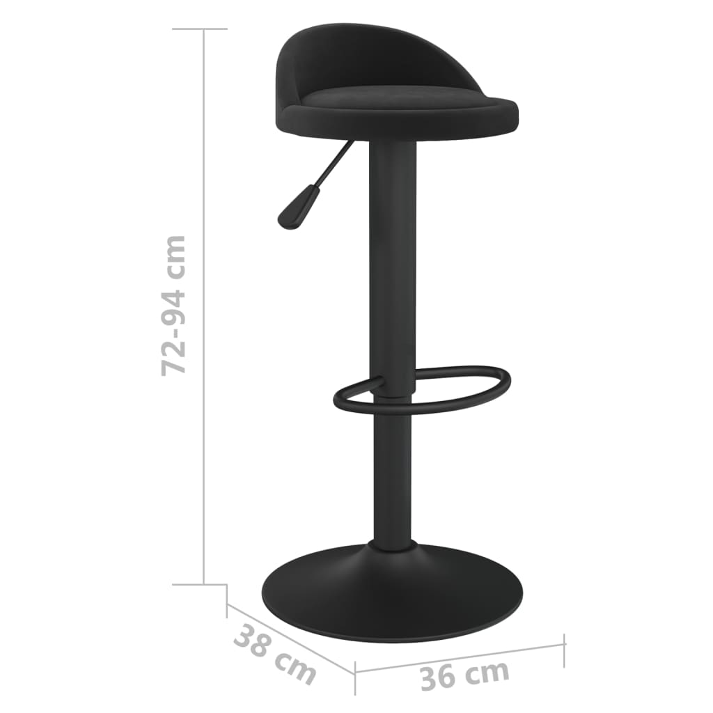Sgabelli da Bar 2 pz in Velluto Nero | homemem39