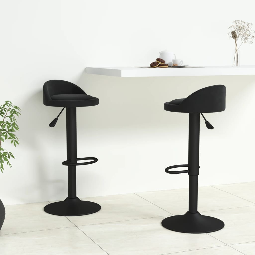 Sgabelli da Bar 2 pz in Velluto Nero | homemem39
