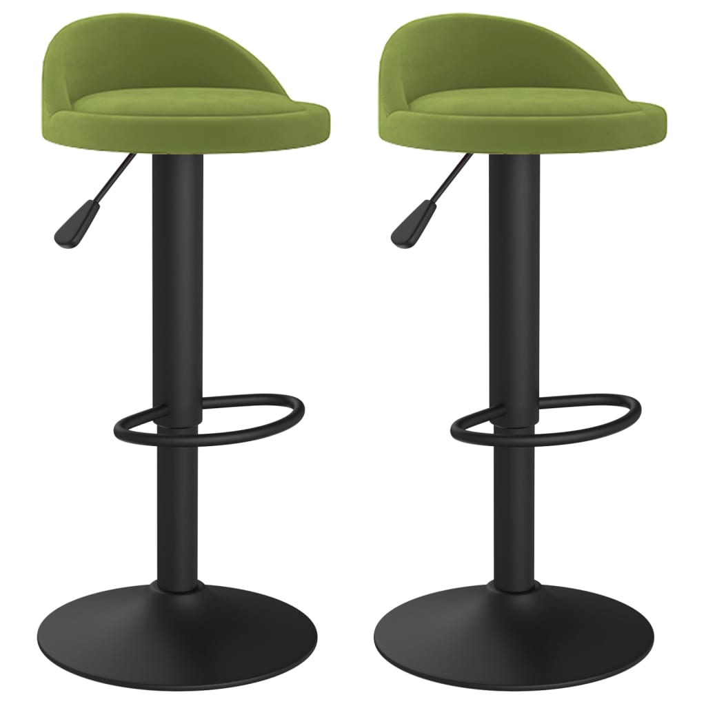 Sgabelli da Bar 2 pz Verde Chiaro in Velluto | homemem39