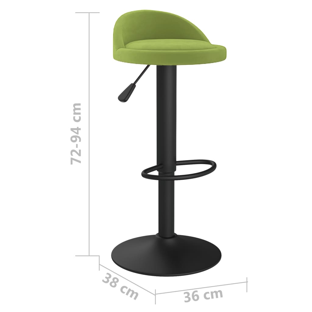 Sgabelli da Bar 2 pz Verde Chiaro in Velluto | homemem39
