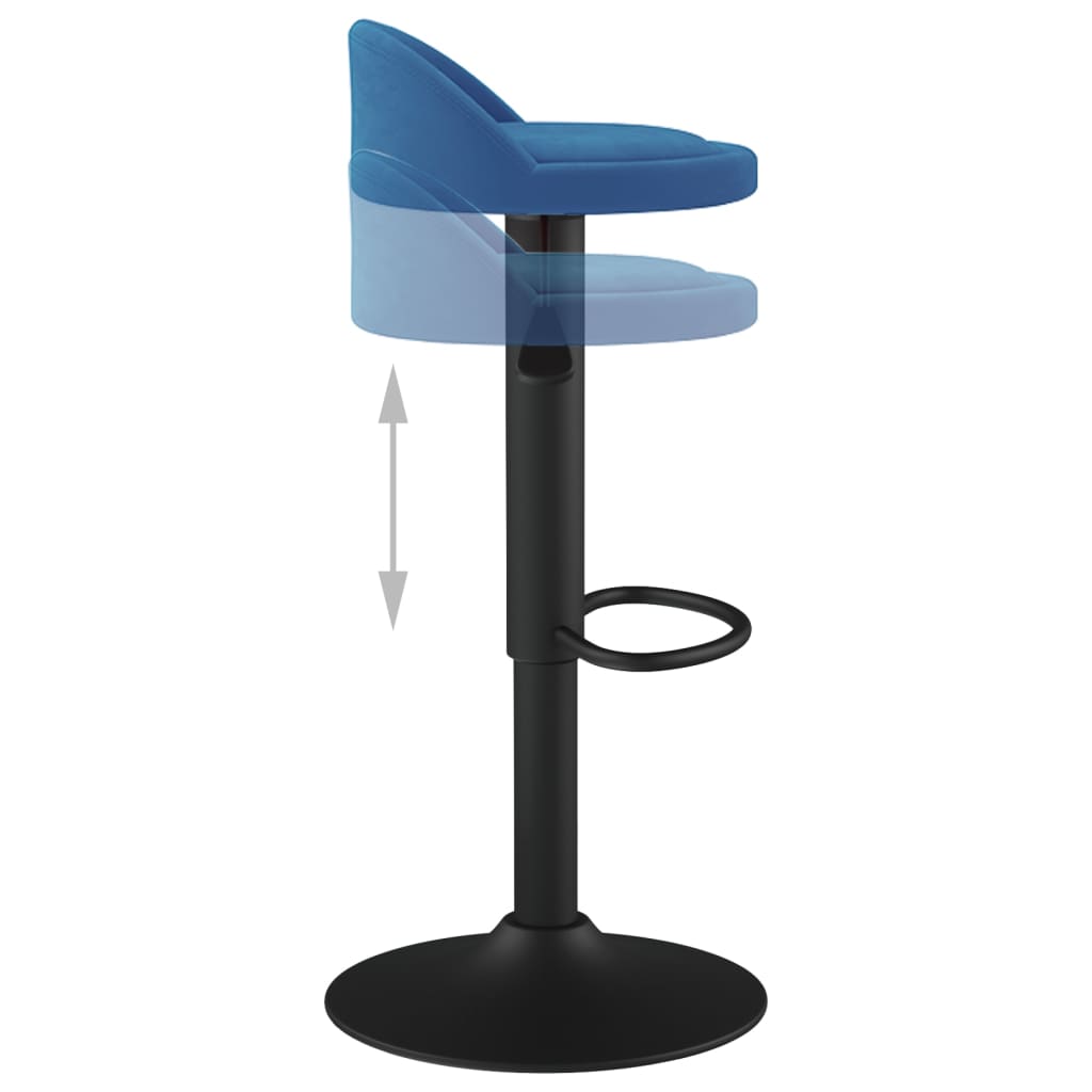 Sgabelli da Bar 2 pz Blu in Velluto | homemem39
