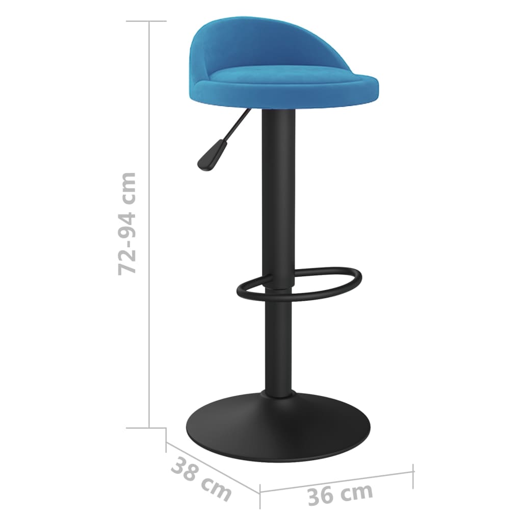 Sgabelli da Bar 2 pz Blu in Velluto | homemem39