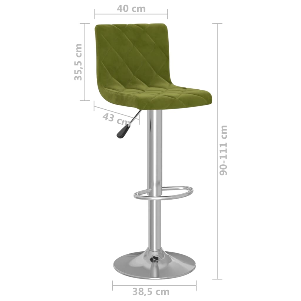 Sgabelli da Bar 2 pz Verde Chiaro in Velluto | homemem39