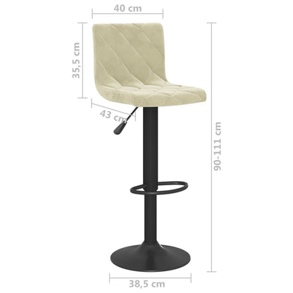Sedie da Bar 2 pz Crema in Velluto | homemem39