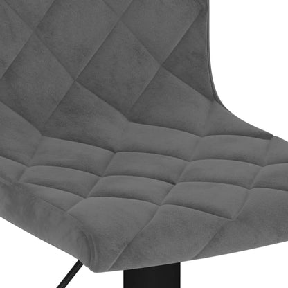 Sedie da Bar 2 pz Grigio Scuro in Velluto