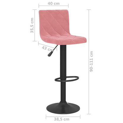 Sgabelli da Bar 2 pz Rosa in Velluto | homemem39