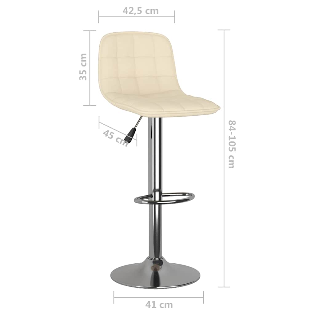 Sgabelli da Bar 2 pz Crema in Tessuto | homemem39