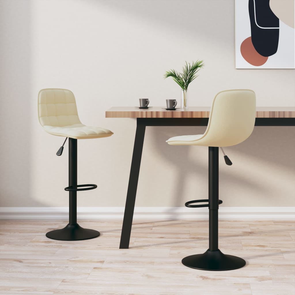 Sedie da Bar 2 pz Crema in Velluto - homemem39