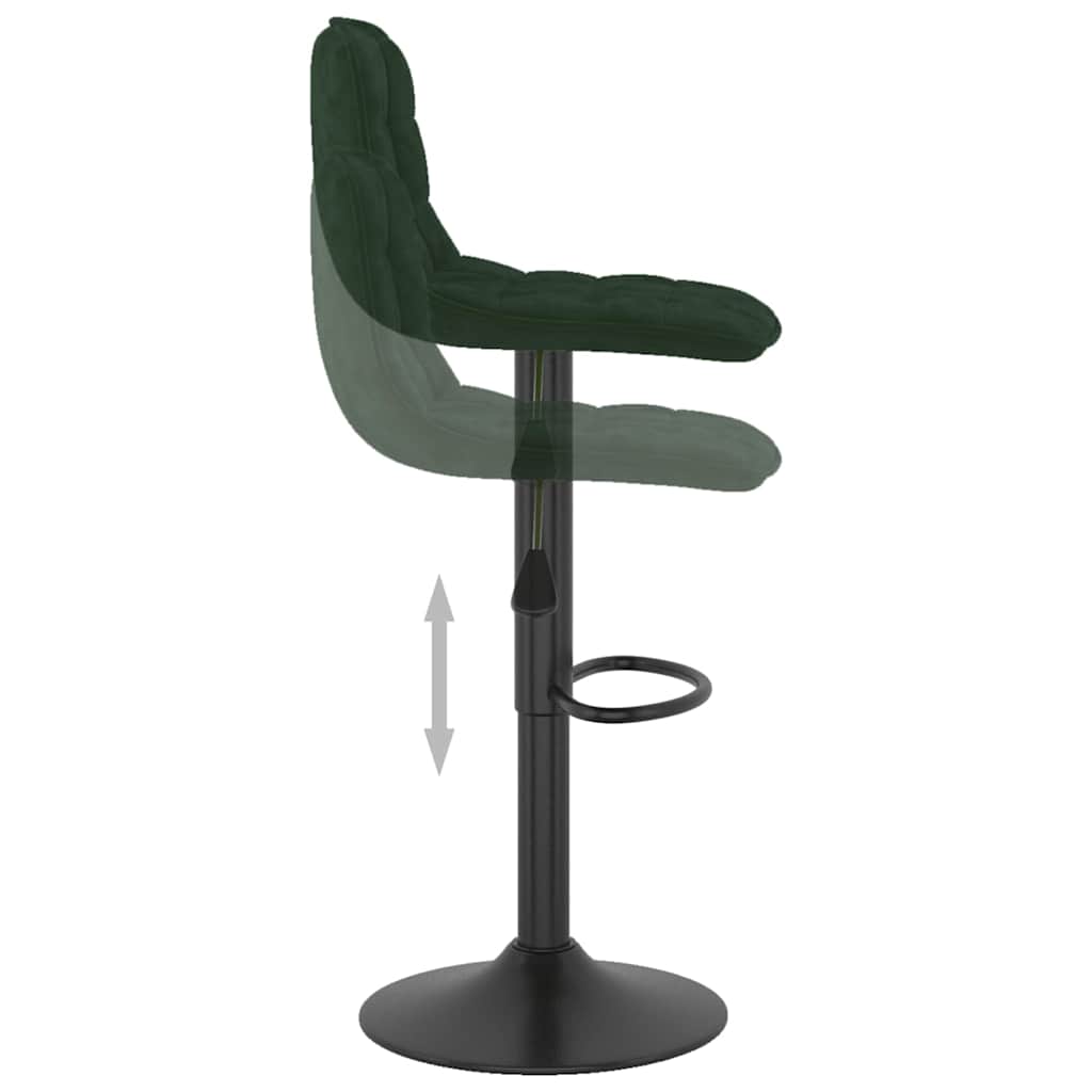 Sgabelli da Bar 2 pz Verde Scuro in Velluto | homemem39