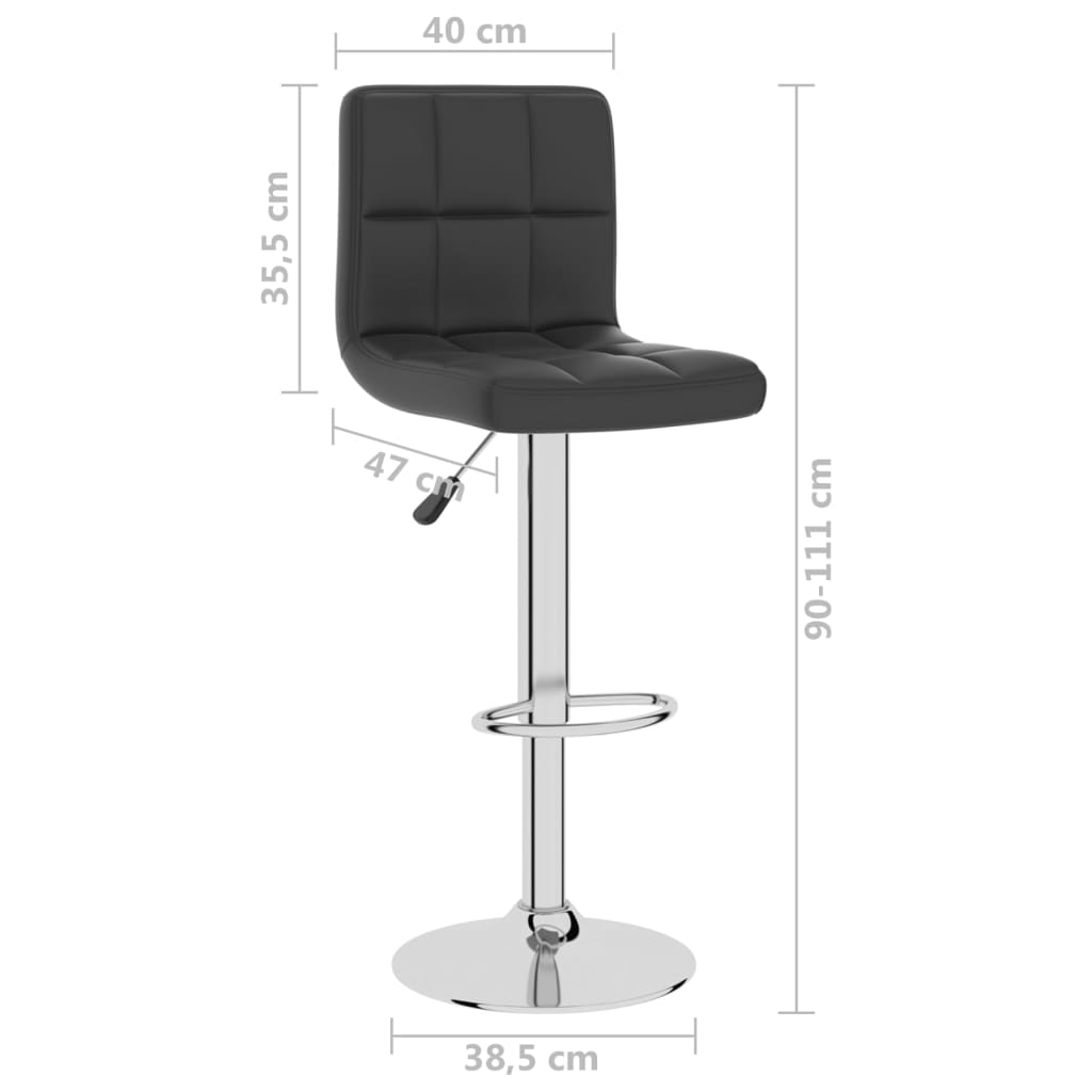 Sgabello da Bar Nero in Similpelle | homemem39
