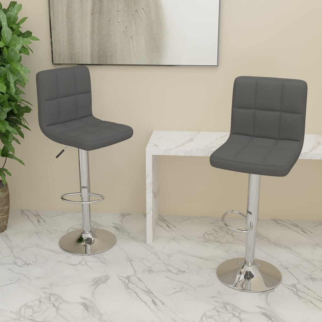 Sgabelli da Bar 2 pz in Tessuto Grigio Scuro | homemem39