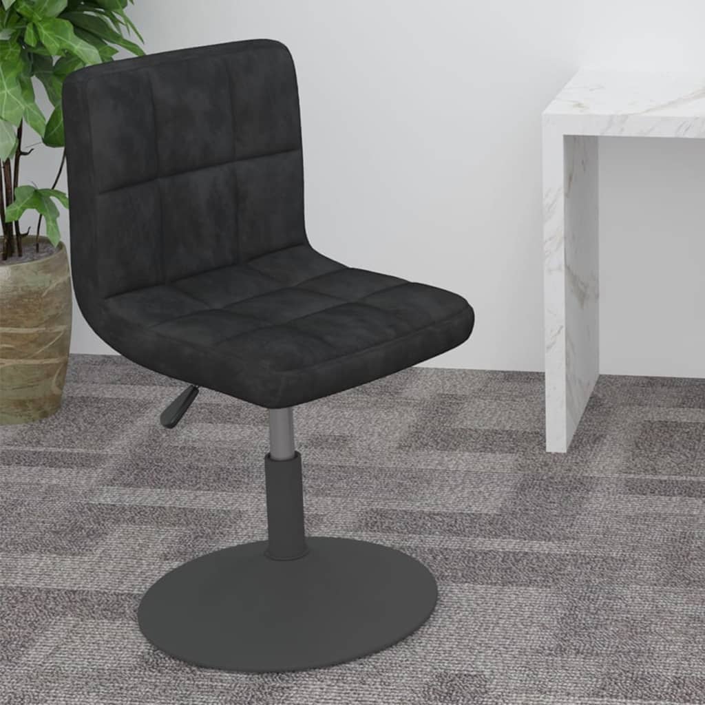 Sgabello da Bar Girevole Nero in Velluto - homemem39