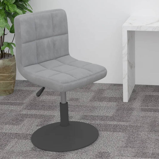 Sgabello da Bar Girevole Grigio Chiaro in Velluto - homemem39