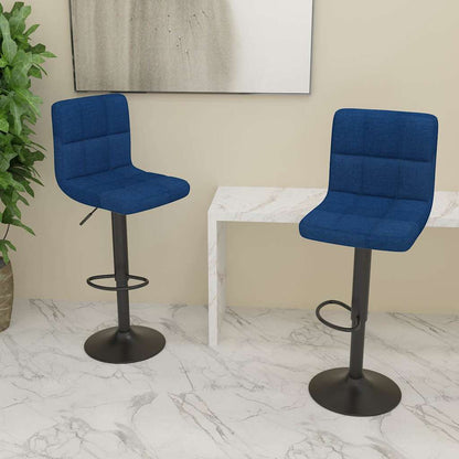 Sgabelli da Bar 2 pz Blu in Tessuto | homemem39