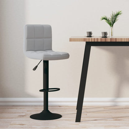 Sgabello da Bar Grigio Chiaro in Velluto - homemem39