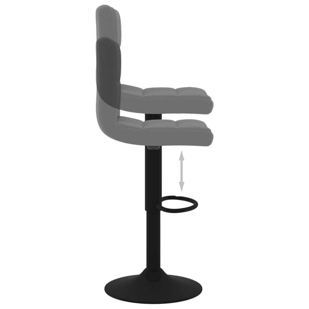 Sgabello da Bar Grigio Scuro in Velluto