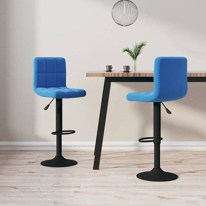 Sgabelli da Bar 2 pz Blu in Velluto | homemem39