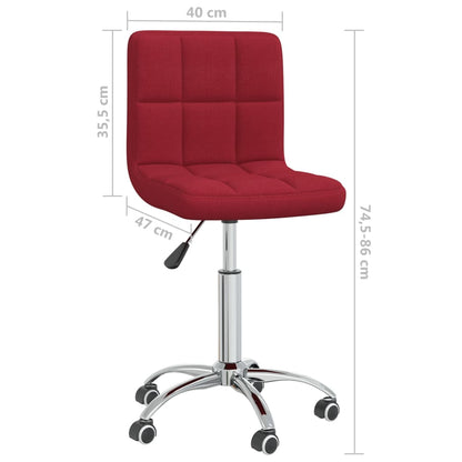 Sedia da Ufficio Girevole Rosso Vino in Tessuto | homemem39