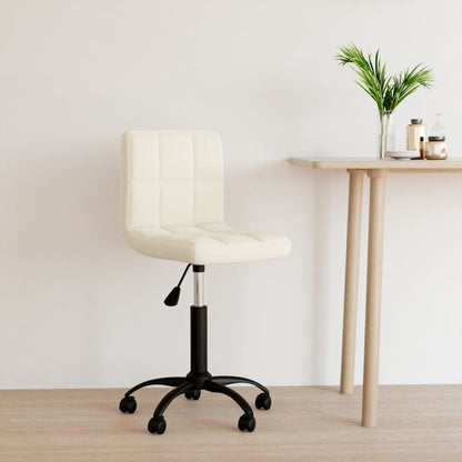 Sedia Girevole da Ufficio Crema in Velluto | homemem39