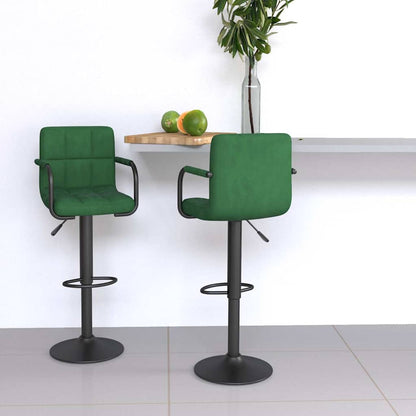 Sgabelli da Bar 2 pz Verde Scuro in Velluto | homemem39