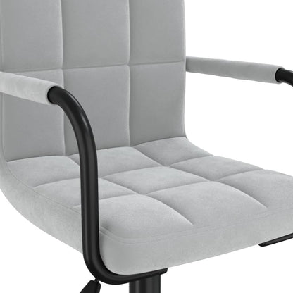 Sedia da Ufficio Girevole Grigio Chiaro in Velluto - homemem39