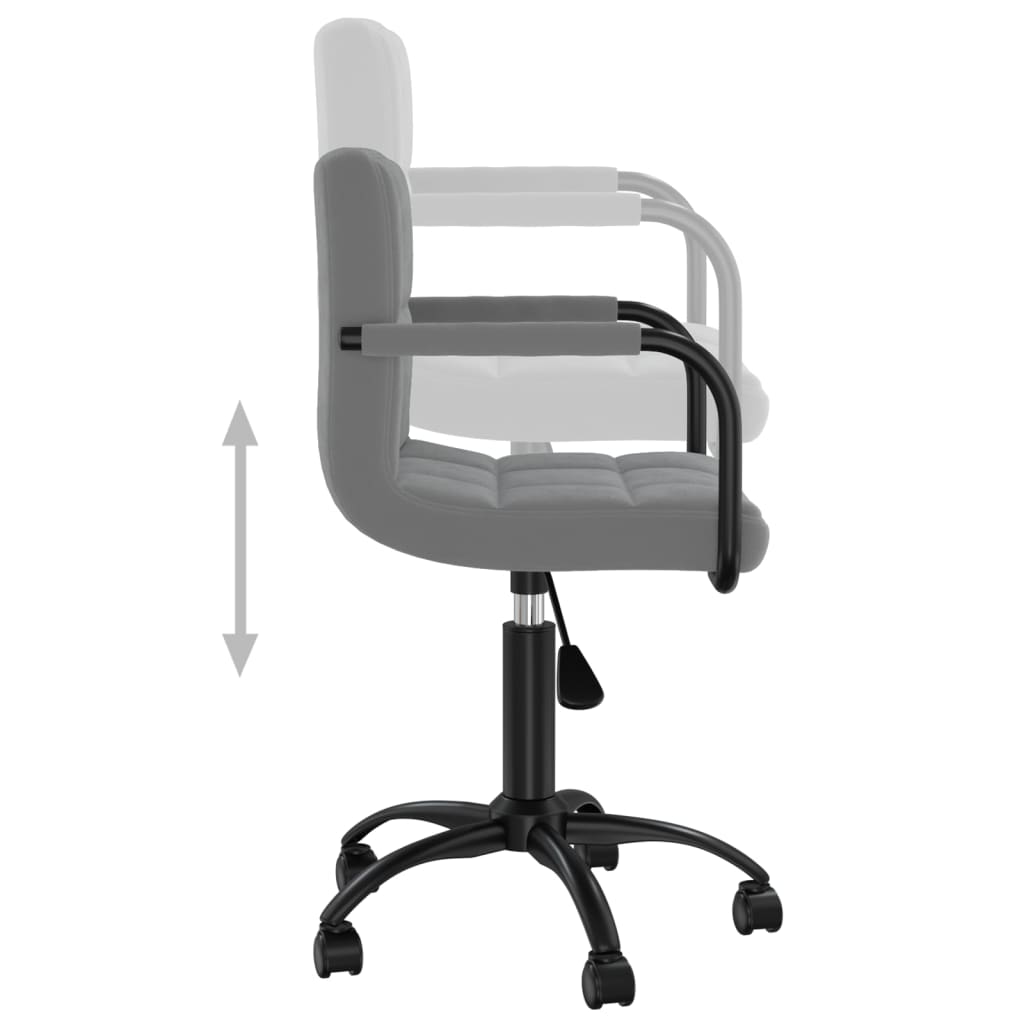 Sedia da Ufficio Girevole Grigio Scuro in Velluto - homemem39