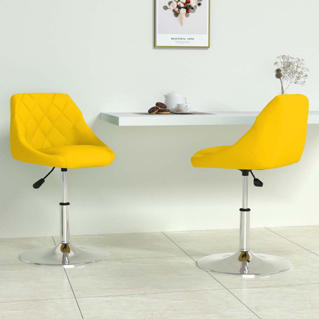 Sedie da Pranzo Girevoli 2 pz Giallo Senape in Velluto | homemem39