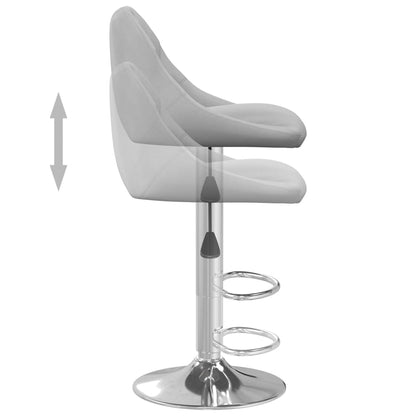 Sgabello da Bar Grigio Chiaro in Velluto - homemem39