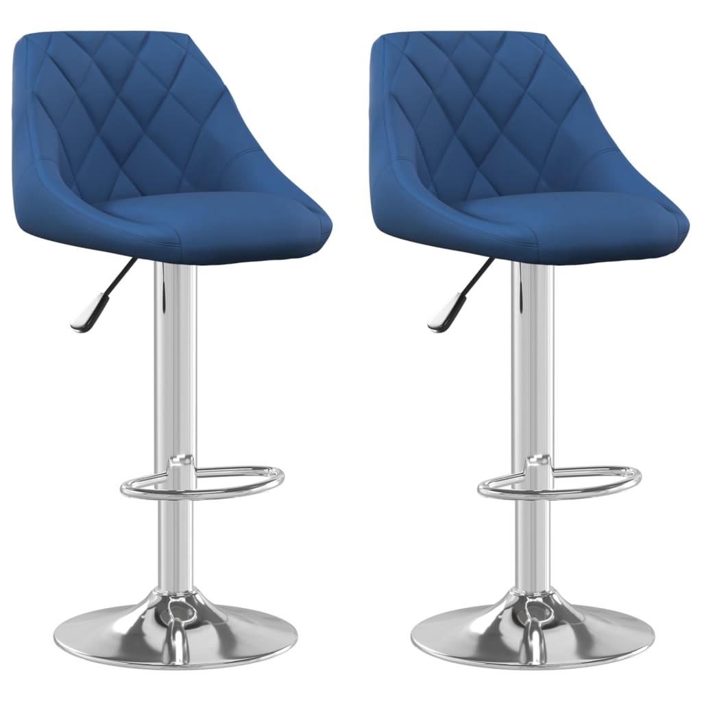 Sgabelli da Bar 2 pz Blu in Velluto | homemem39
