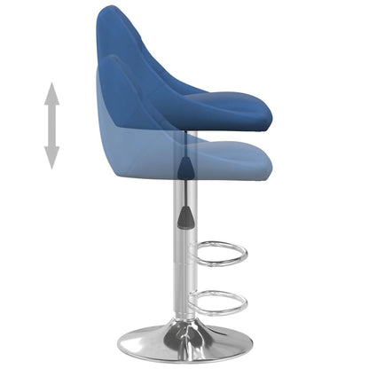 Sgabelli da Bar 2 pz Blu in Velluto | homemem39