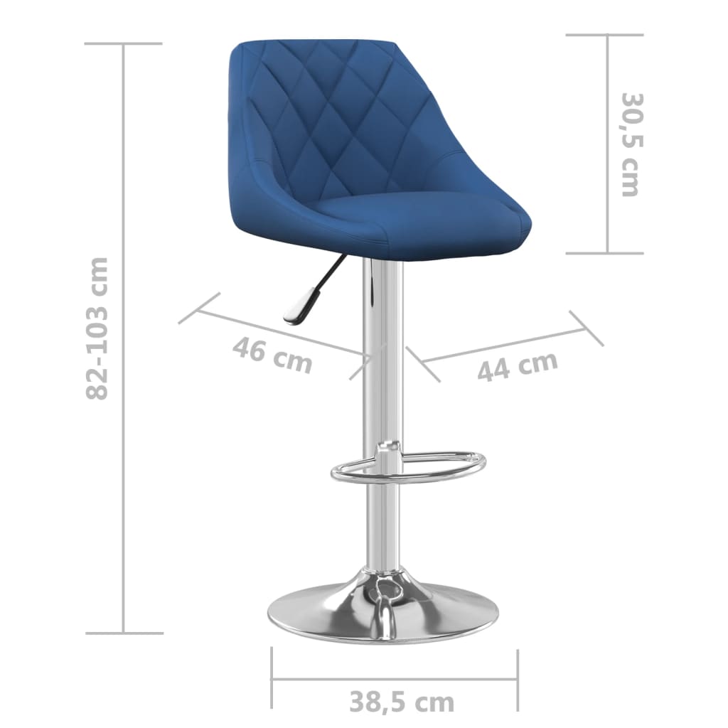Sgabelli da Bar 2 pz Blu in Velluto | homemem39