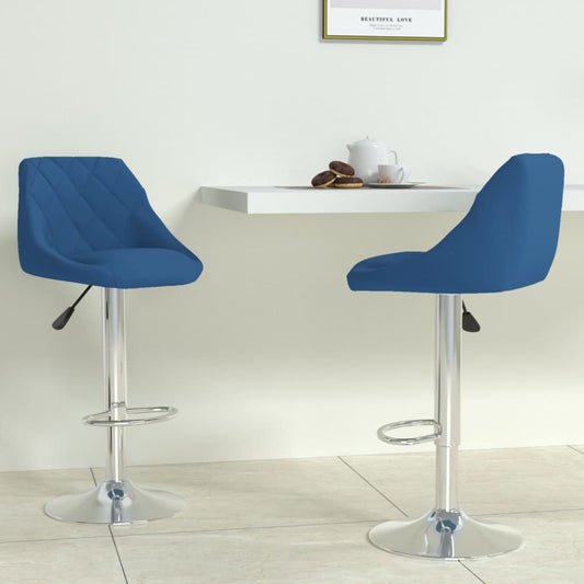 Sgabelli da Bar 2 pz Blu in Velluto | homemem39