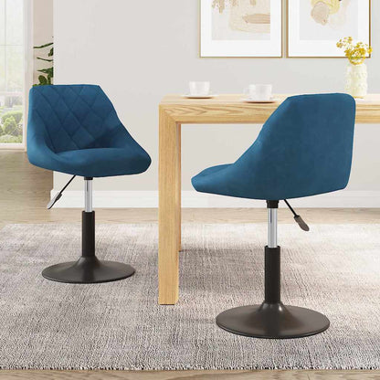 Sedie da Pranzo Girevoli 2 pz Blu in Velluto
