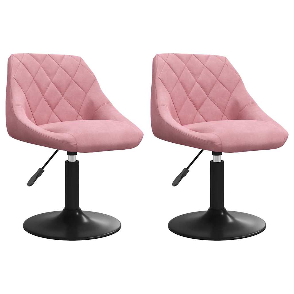Sedie da Pranzo Girevoli 2 pz Rosa in Velluto