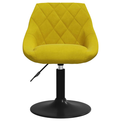 Sedie da Pranzo Girevoli 2 pz Giallo Senape in Velluto