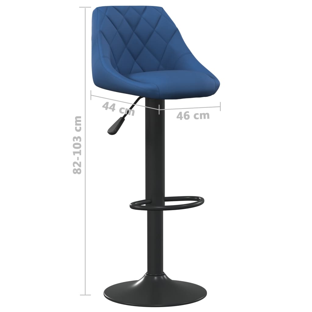 Sgabelli da Bar 2 pz Blu in Velluto - homemem39