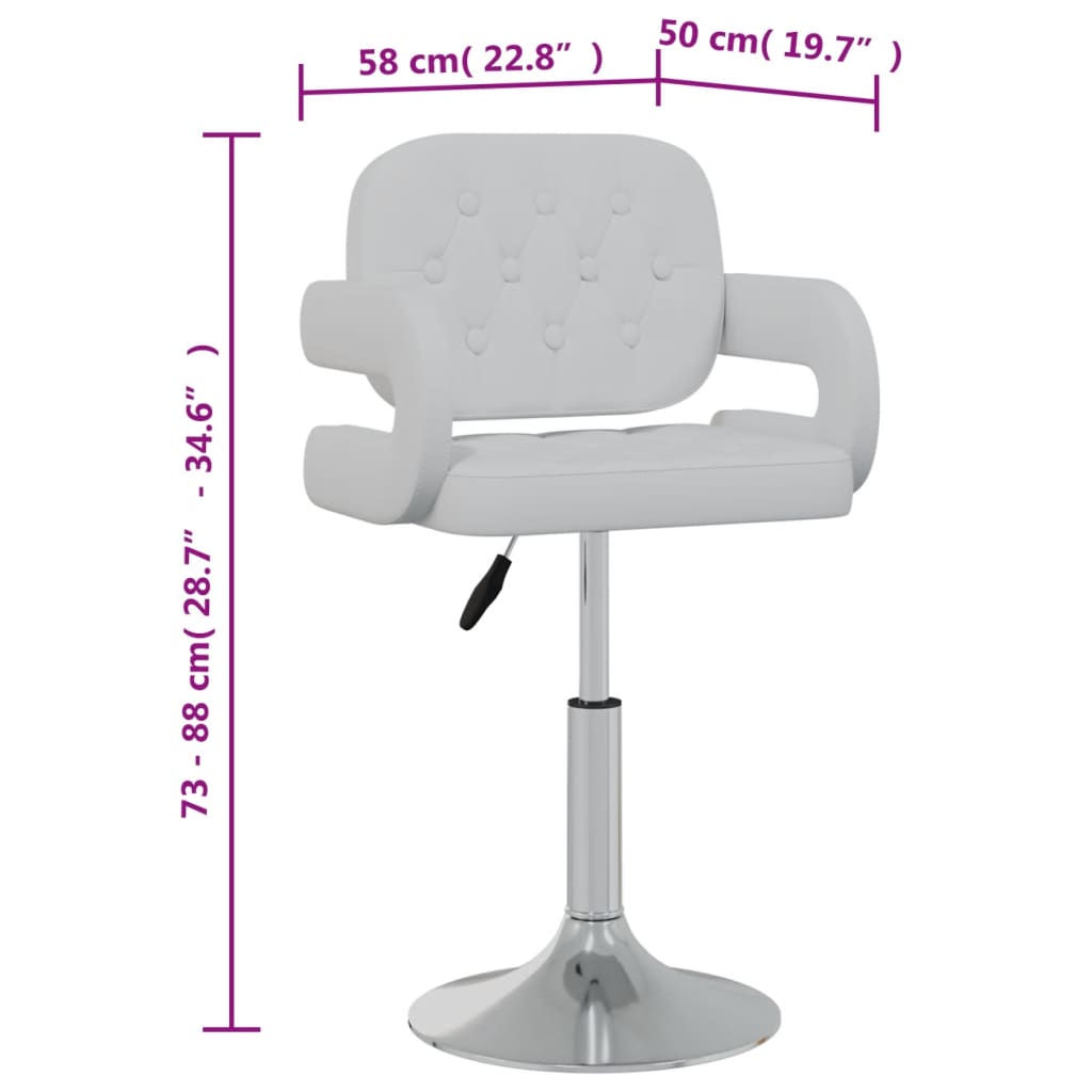 Sedie da Pranzo Girevoli 2 pz Bianche in Similpelle - homemem39