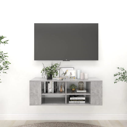 Mobile TV Parete Grigio Cemento 102x35x35 cm Legno Multistrato - homemem39