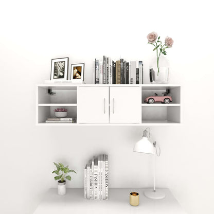 Scaffale a Parete Bianco 102x30x29 cm in Legno Multistrato | homemem39
