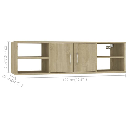 Scaffale a Parete Rovere Sonoma 102x30x29 cm Legno Multistrato