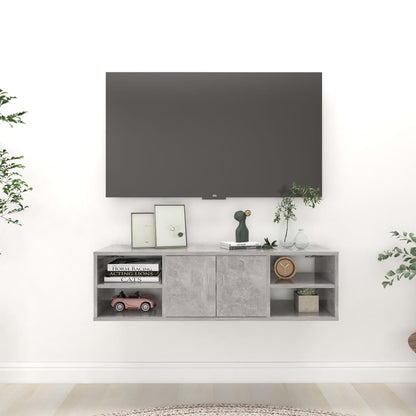 Scaffale a Parete Grigio Cemento 102x30x29 cm Legno Multistrato | homemem39