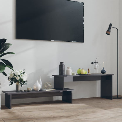 Mobile Porta TV Grigio Lucido 180x30x43 cm in Legno Multistrato - homemem39