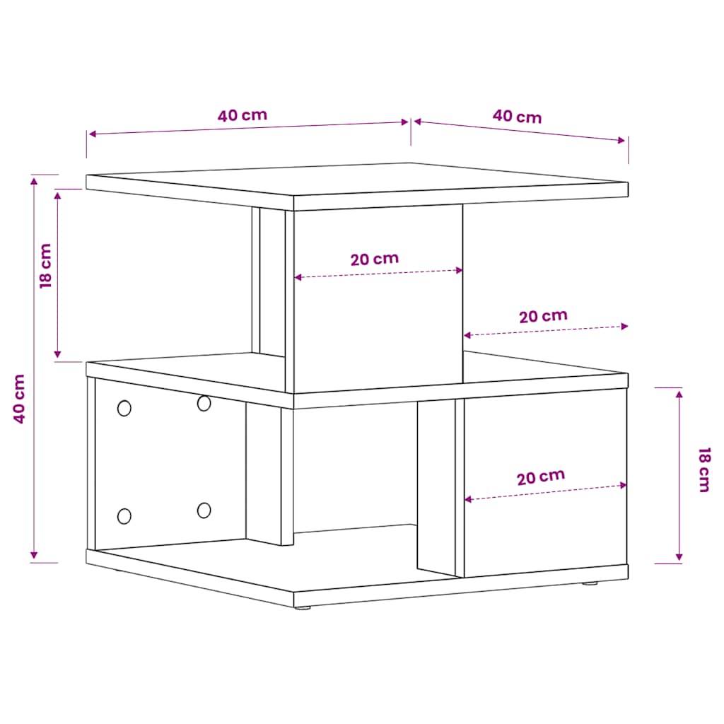 Tavolino Bianco 40x40x40 cm in Legno Multistrato | homemem39