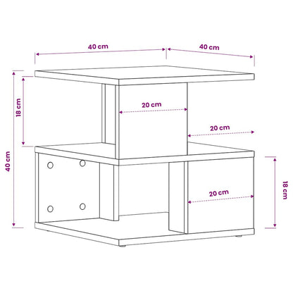 Tavolino Grigio Cemento 40x40x40 cm in Legno Multistrato