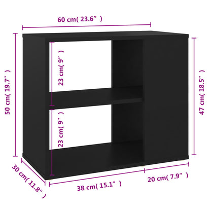 Credenza Nera 60x30x50 cm in Legno Multistrato - homemem39