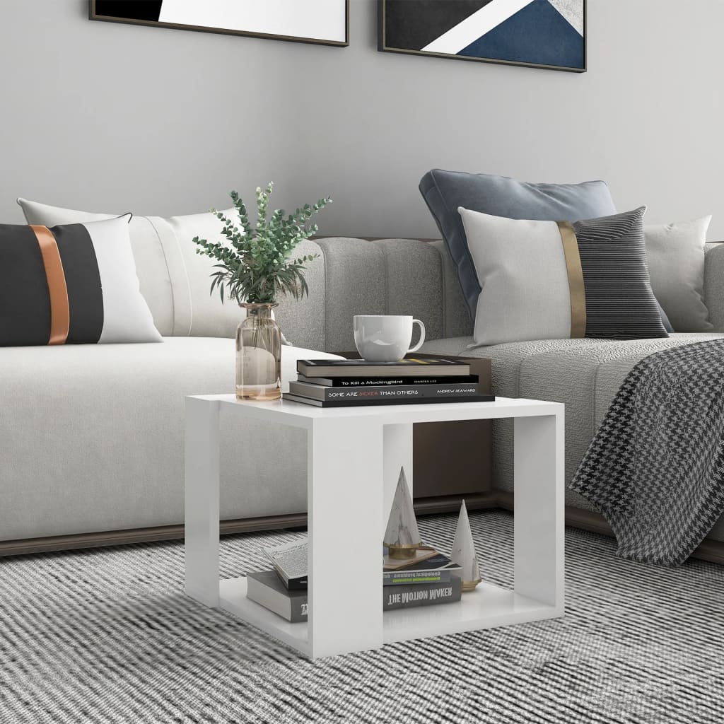 Tavolino da Salotto Bianco 40x40x30 cm in Legno Multistrato | homemem39