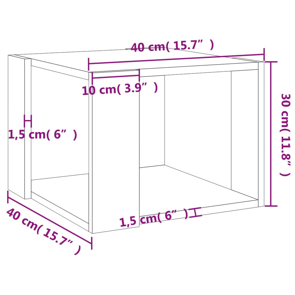 Tavolino da Salotto Rovere Sonoma 40x40x43 cm Legno Multistrato | homemem39