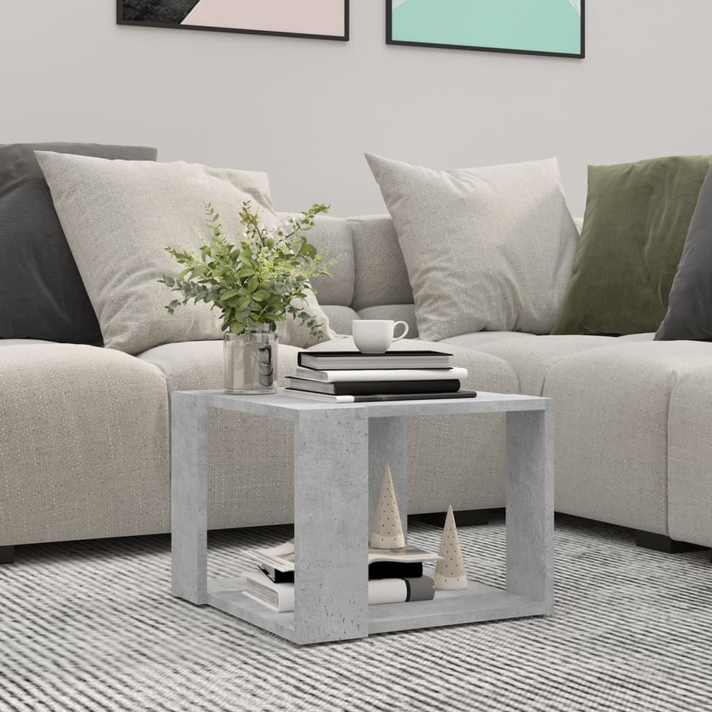 Tavolino da Salotto Grigio Cemento 40x40x30cm Legno Multistrato | homemem39