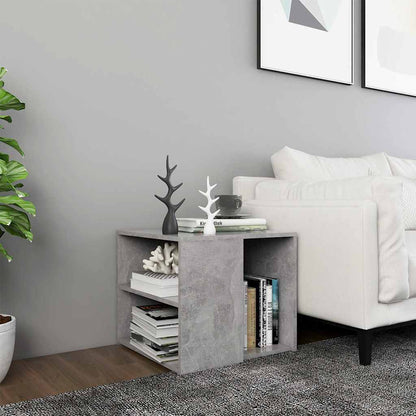Tavolino Grigio Cemento 50x50x45 cm in Legno Multistrato