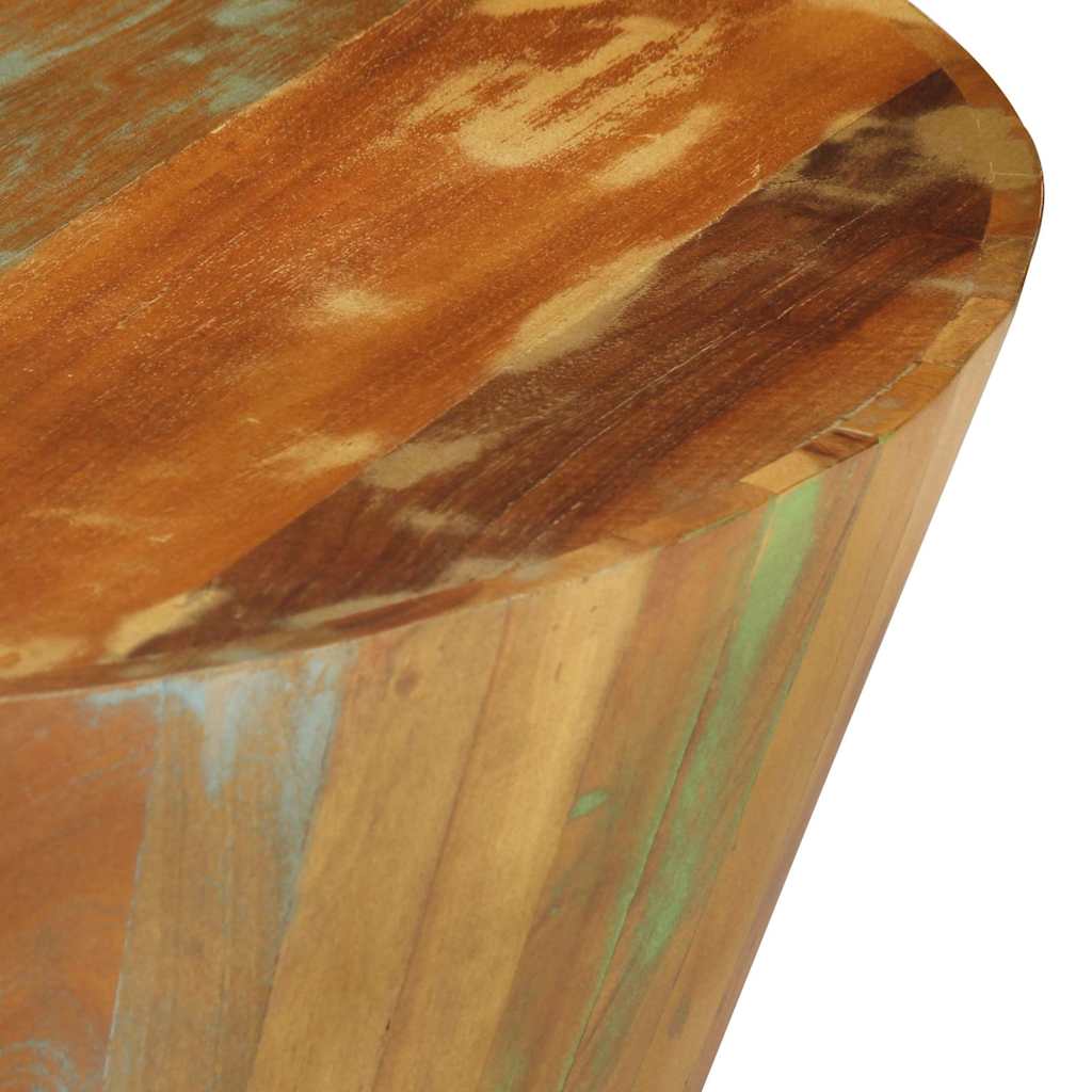 Tavolino da Salotto Ø65x31 cm in Legno Massello di Recupero
